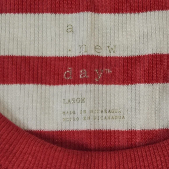 NWT A New Day Red and White Striped Tank Top Ribbed Large X-Large XX-Large - Picture 5 of 7